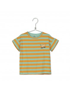 Tshirt Stripes Dog Seagreen...