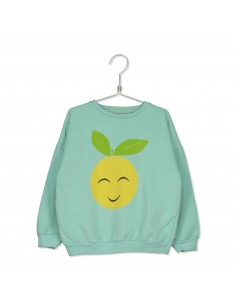 Sweatshirt Smiley Grapefruit Seagreen - Lotiekids