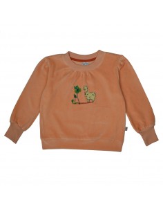 Beatrice Sweater Velvet Peach - Baba Kidswear