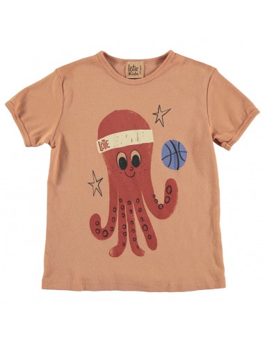 Retro Tshirt Octopus Peach - Lötiekids