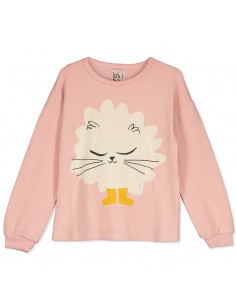 Longsleeve Tshirt Kitten in Boots Rose - Lötiekids