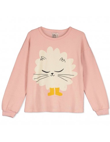 Longsleeve Tshirt Kitten in Boots Rose - Lötiekids