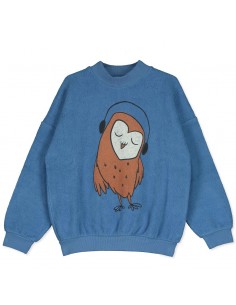 Teddy Sweatshirt Owl Blue - Lötiekids