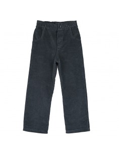 Straight Corduroy Pants Little Owl Anthracite - Lötiekids