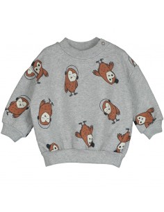 Baby Sweatshirt Owls Grey Mel - Lötiekids