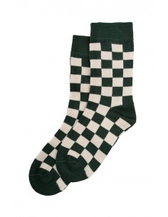 Bamboo Check Socks Emerald Green - Minipop