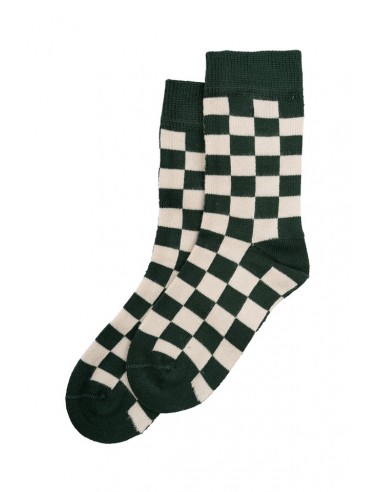 Bamboo Check Socks Emerald Green - Minipop